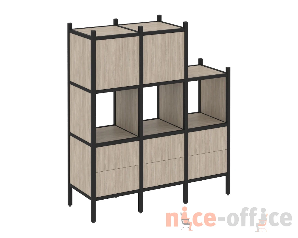Прямой стеллаж L-15 1278x446x1458 Лофт / Loft