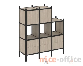 Прямой стеллаж L-15 1278x446x1458 Лофт / Loft images