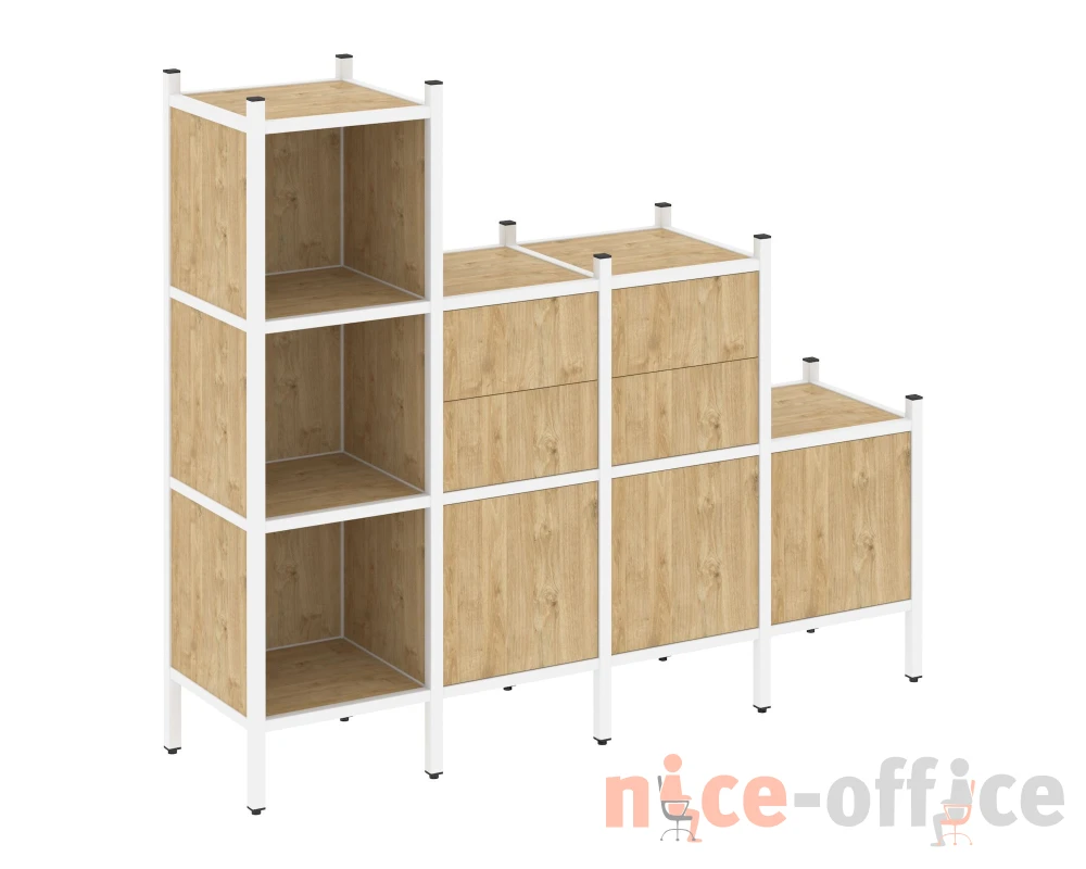 Прямой стеллаж L-17 1278x446x1458 Лофт / Loft
