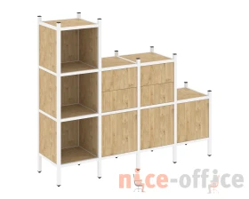 Прямой стеллаж L-17 1278x446x1458 Лофт / Loft images
