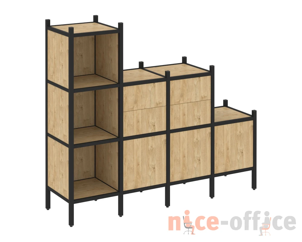 Прямой стеллаж L-17 1278x446x1458 Лофт / Loft