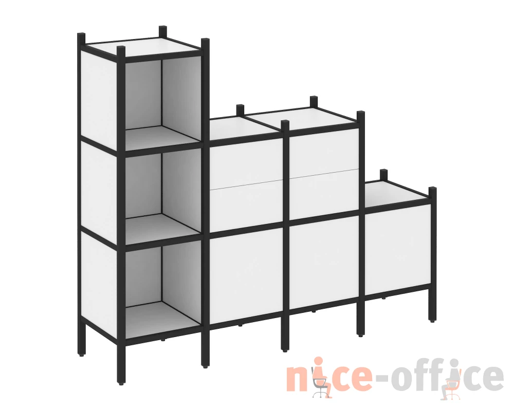 Прямой стеллаж L-17 1278x446x1458 Лофт / Loft