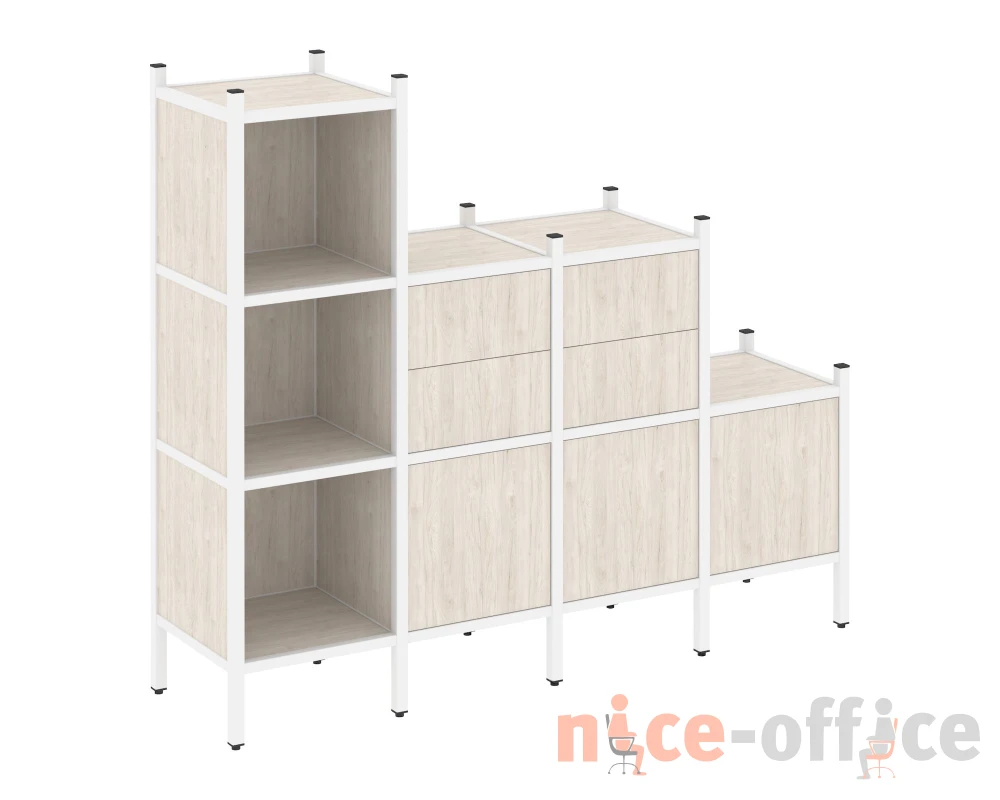 Прямой стеллаж L-17 1278x446x1458 Лофт / Loft