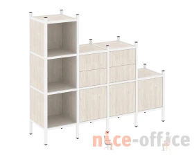 Прямой стеллаж L-17 1278x446x1458 Лофт / Loft images