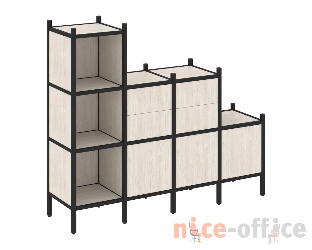 Прямой стеллаж L-17 1278x446x1458 Лофт / Loft