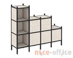 Прямой стеллаж L-17 1278x446x1458 Лофт / Loft images