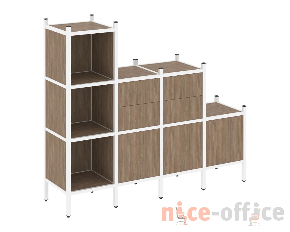Прямой стеллаж L-17 1278x446x1458 Лофт / Loft
