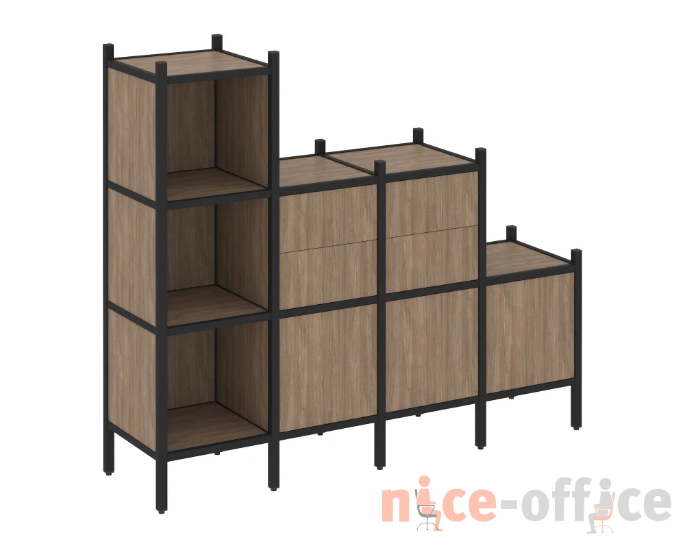 Прямой стеллаж L-17 1278x446x1458 Лофт / Loft