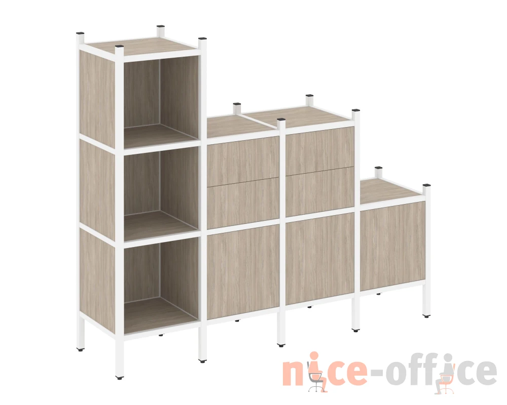 Прямой стеллаж L-17 1278x446x1458 Лофт / Loft