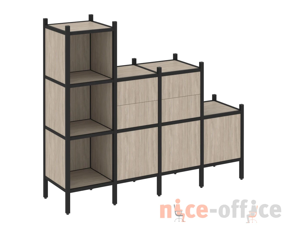 Прямой стеллаж L-17 1278x446x1458 Лофт / Loft