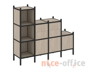 Прямой стеллаж L-17 1278x446x1458 Лофт / Loft images