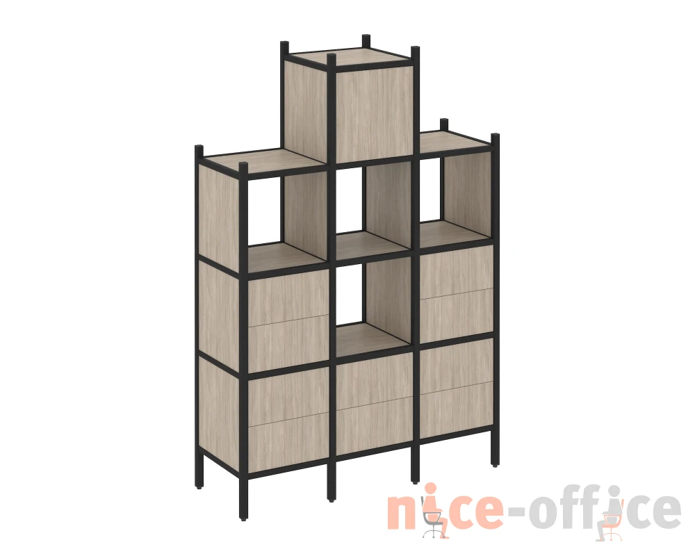 Прямой стеллаж L-18 1278x446x1869 Лофт / Loft