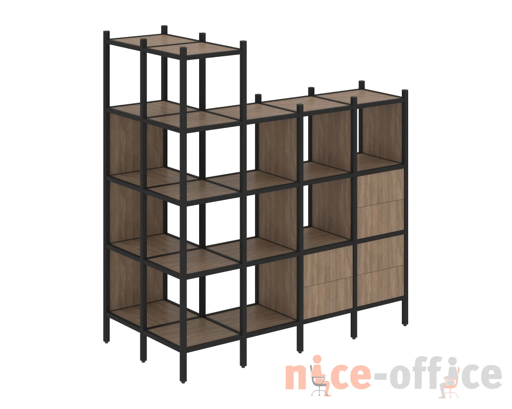 Угловой внешний стеллаж наборный L-57 862x1694x1869 Лофт / Loft