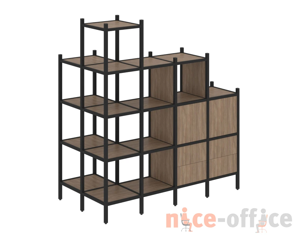 Угловой внешний стеллаж наборный L-58 862x1694x1869 Лофт / Loft