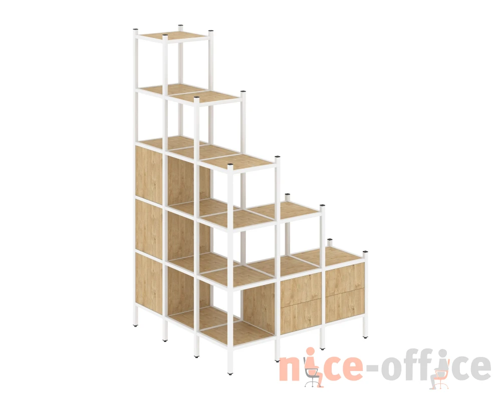Угловой внешний стеллаж наборный L-59 1278x1278x2280 Лофт / Loft