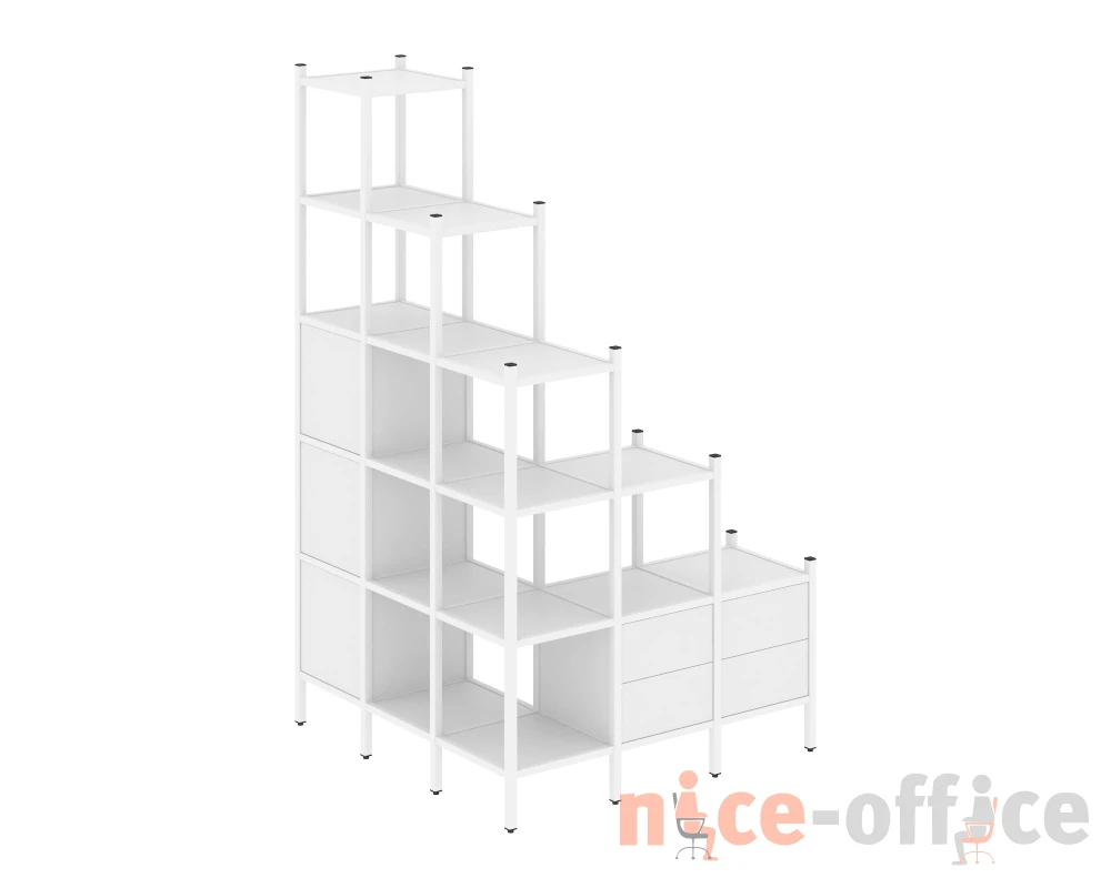 Угловой внешний стеллаж наборный L-59 1278x1278x2280 Лофт / Loft