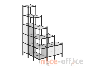 Угловой внешний стеллаж наборный L-59 1278x1278x2280 Лофт / Loft images