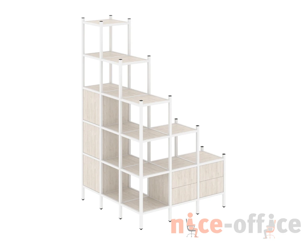 Угловой внешний стеллаж наборный L-59 1278x1278x2280 Лофт / Loft