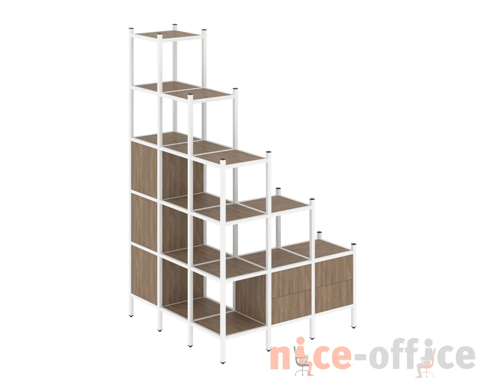 Угловой внешний стеллаж наборный L-59 1278x1278x2280 Лофт / Loft