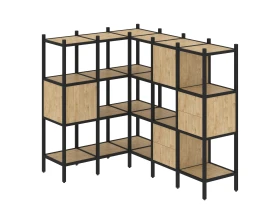 Угловой внутренний стеллаж L-30 1278x1278x1458 Лофт / Loft images