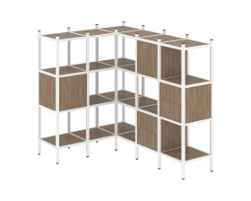 Угловой внутренний стеллаж L-30 1278x1278x1458 Лофт / Loft images