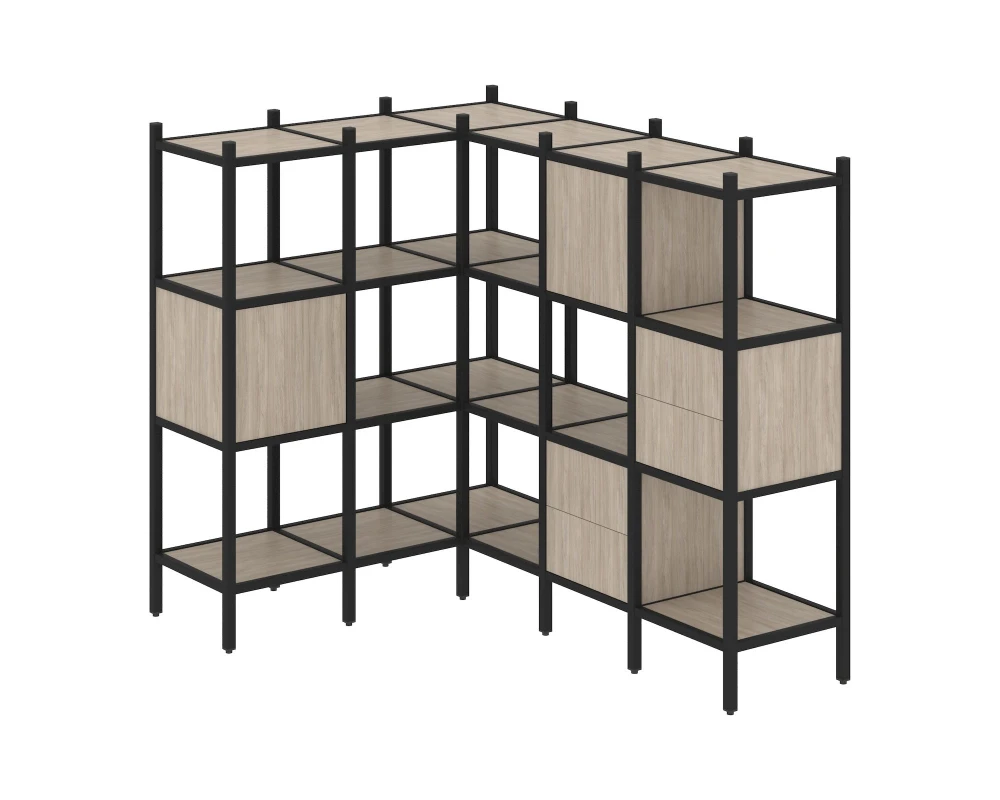 Угловой внутренний стеллаж L-30 1278x1278x1458 Лофт / Loft