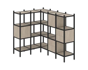 Угловой внутренний стеллаж L-30 1278x1278x1458 Лофт / Loft images