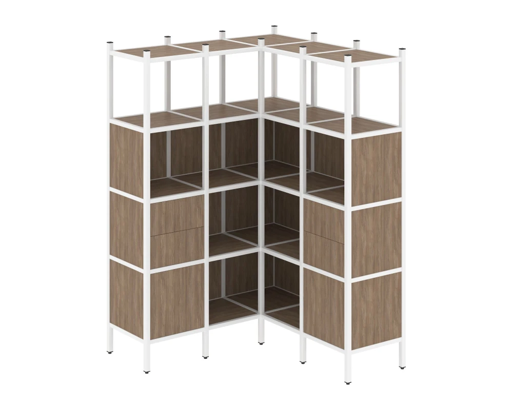 Угловой внутренний стеллаж L-33 1278x1278x1869 Лофт / Loft