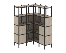 Угловой внутренний стеллаж L-33 1278x1278x1869 Лофт / Loft images