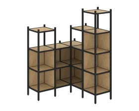 Угловой внутренний стеллаж L-39 1278x1278x1869 Лофт / Loft images