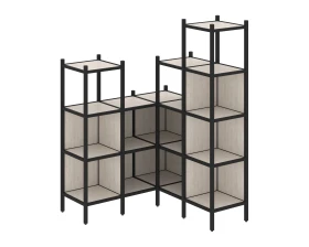 Угловой внутренний стеллаж L-39 1278x1278x1869 Лофт / Loft images