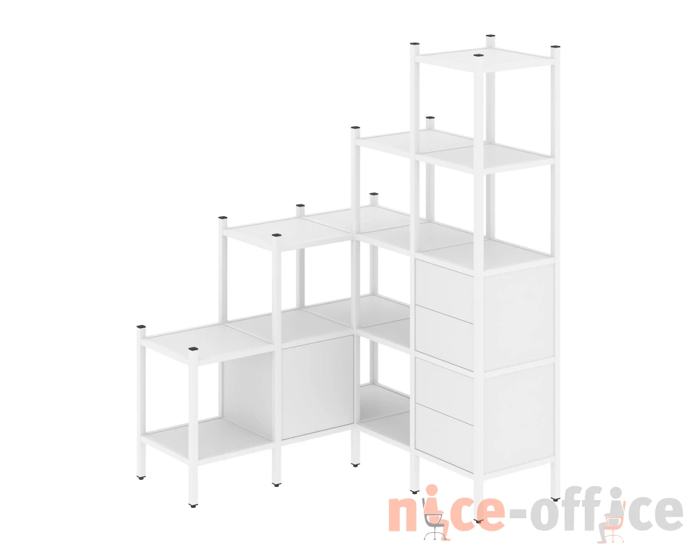 Угловой внутренний стеллаж L-40 1278x1278x1869 Лофт / Loft