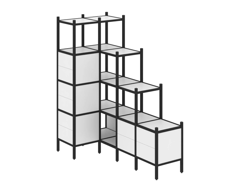 Угловой внутренний стеллаж L-42 862x1694x1869 Лофт / Loft