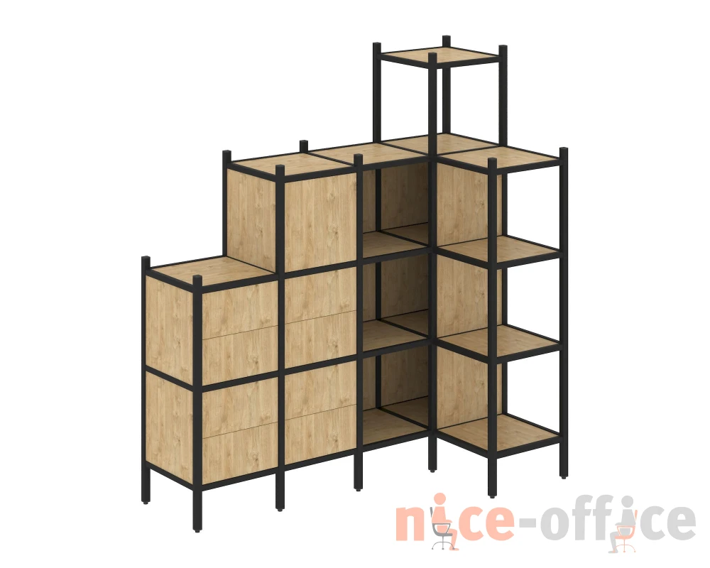 Угловой внутренний стеллаж L-48 1694x862x1869 Лофт / Loft