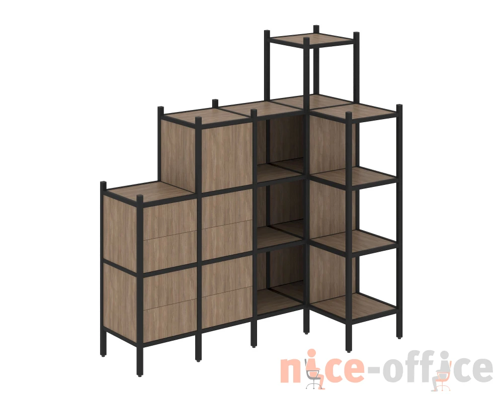 Угловой внутренний стеллаж L-48 1694x862x1869 Лофт / Loft