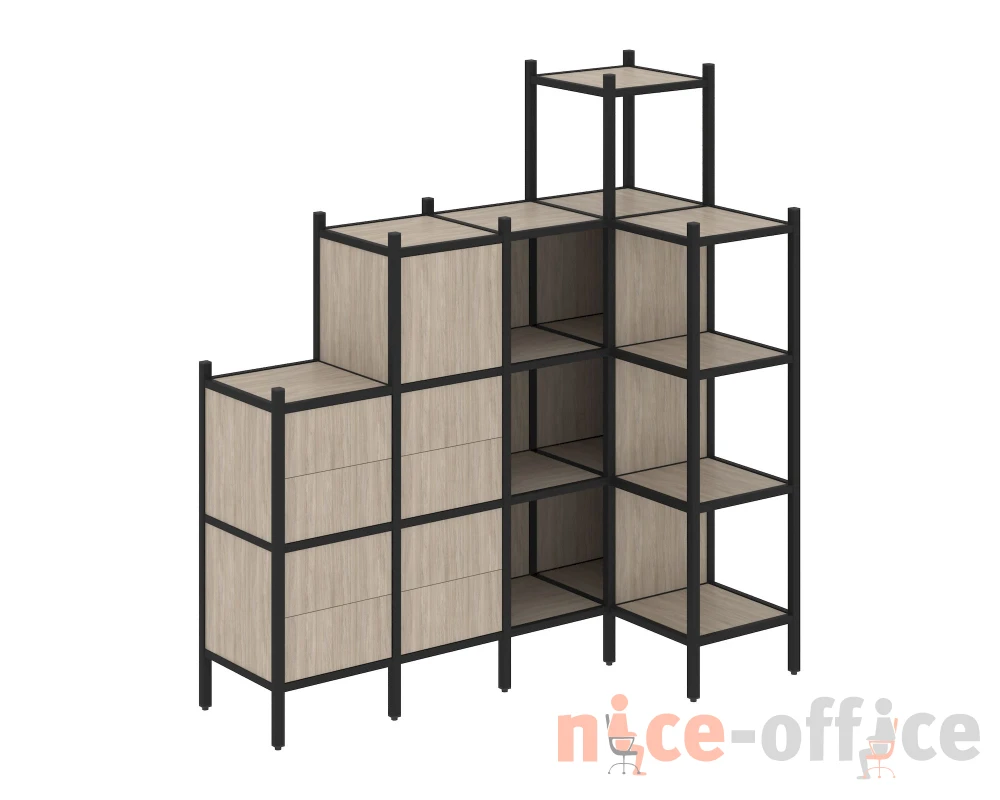 Угловой внутренний стеллаж L-48 1694x862x1869 Лофт / Loft