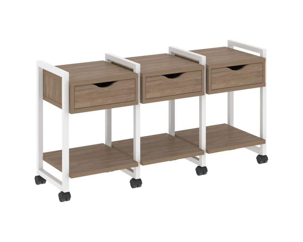 Тумба на колесных опорах наборная. Вариант №4 1440х460х767 Лофт / Loft