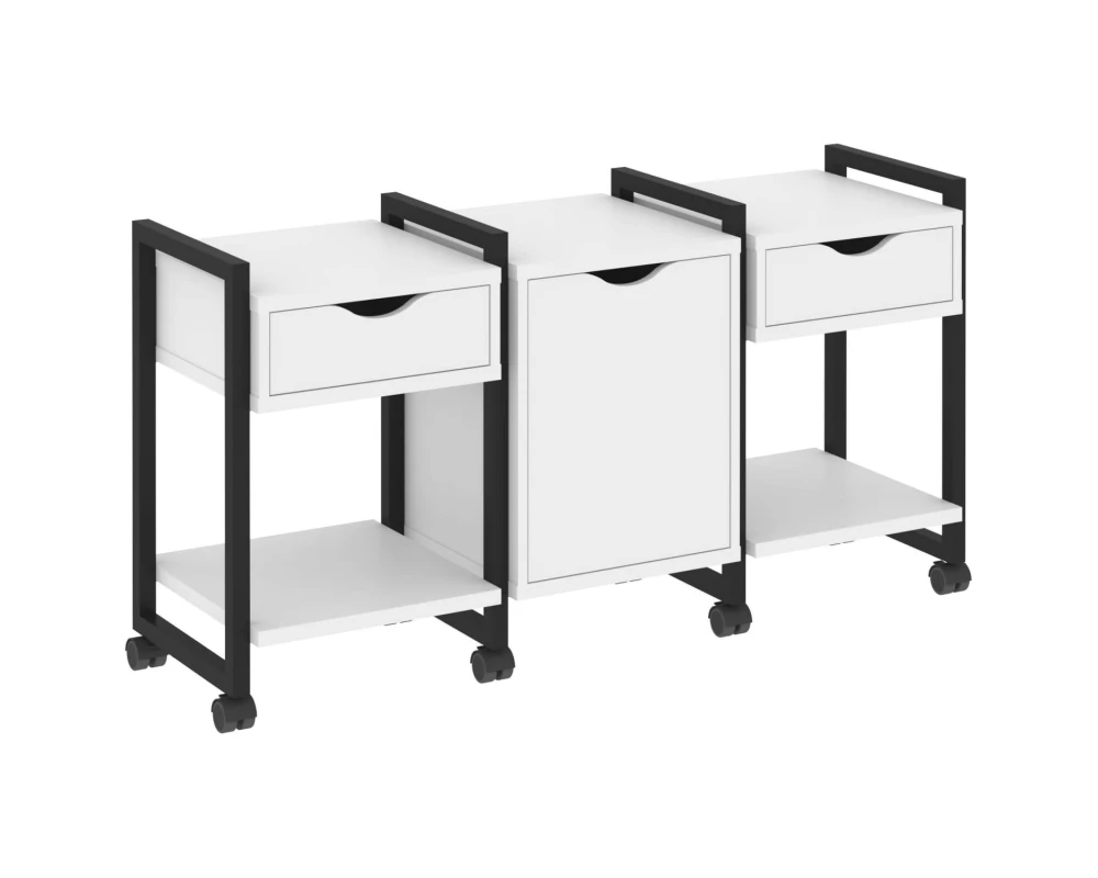 Тумба на колесных опорах наборная. Вариант №6 1440х460х767 Лофт / Loft