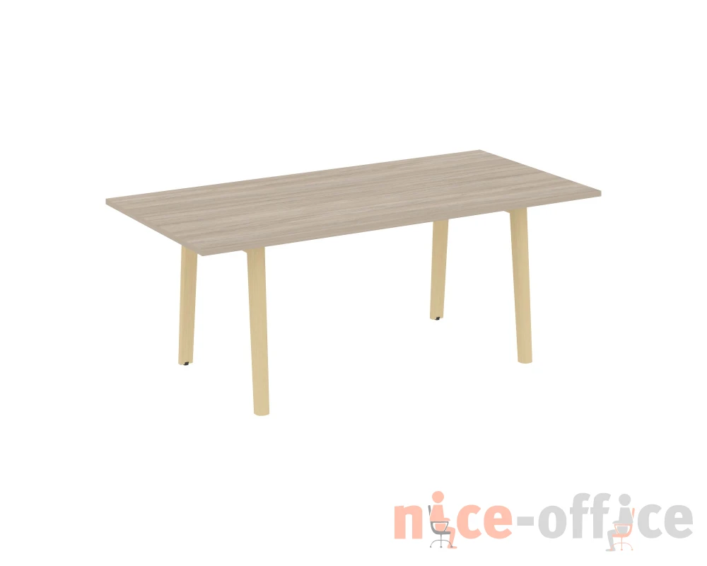 Стол переговорный, опоры - массив дерева 198x98x75 Оникс Вуд Директ / Onix Wood Direct