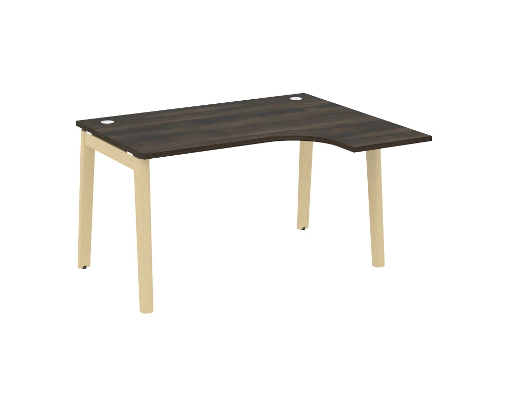 Стол эргономичный правый, опоры - массив дерева 138x118x75 Оникс Вуд / Onix Wood