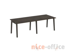 Стол переговорный (2 столешницы), опоры - массив дерева 236x98x75 Оникс Вуд / Onix Wood images
