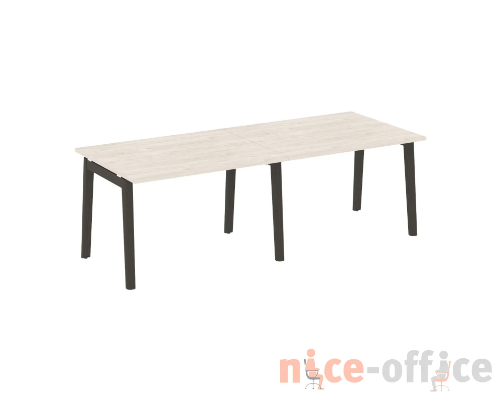 Стол переговорный (2 столешницы), опоры - массив дерева 236x98x75 Оникс Вуд / Onix Wood