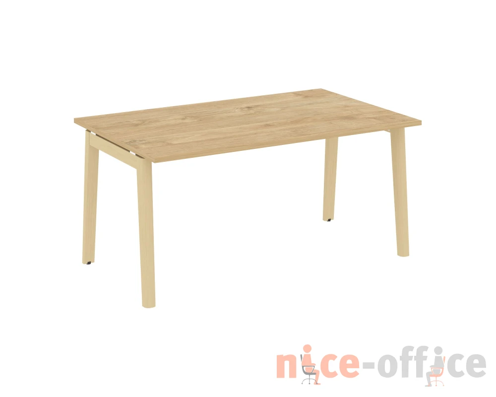 Стол переговорный (1 столешница), опоры - массив дерева 158x98x75 Оникс Вуд / Onix Wood