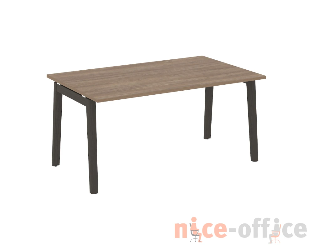 Стол переговорный (1 столешница), опоры - массив дерева 158x98x75 Оникс Вуд / Onix Wood