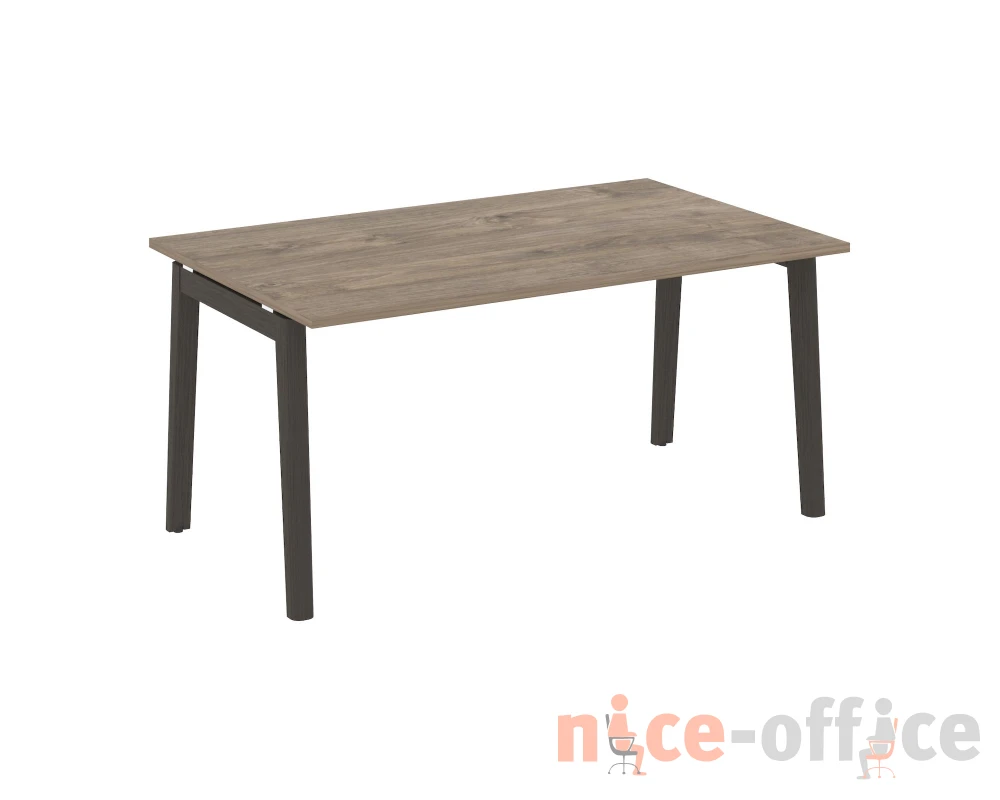 Стол переговорный (1 столешница), опоры - массив дерева 158x98x75 Оникс Вуд / Onix Wood
