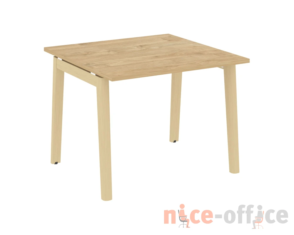 Стол переговорный (1 столешница), опоры - массив дерева 98x98x75 Оникс Вуд / Onix Wood