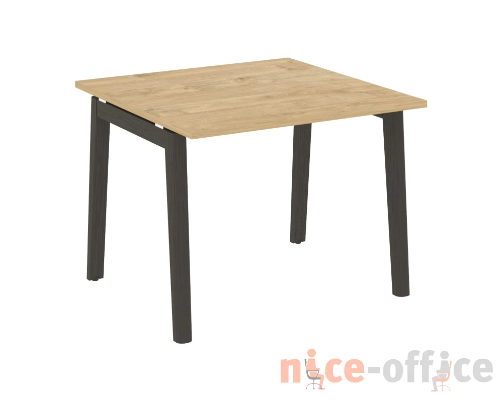 Стол переговорный (1 столешница), опоры - массив дерева 98x98x75 Оникс Вуд / Onix Wood