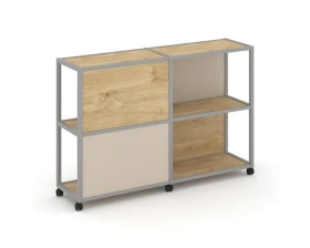 Стеллаж 3 уровня 2 секции VR.LT-STK-314.06 1170x400x1046 Шелф Мобайл / Shelf Mobile images