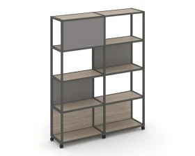 Стеллаж 5 уровней 2 секции VR.LT-STK-514.12 2370x400x2000 Шелф Мобайл / Shelf Mobile images