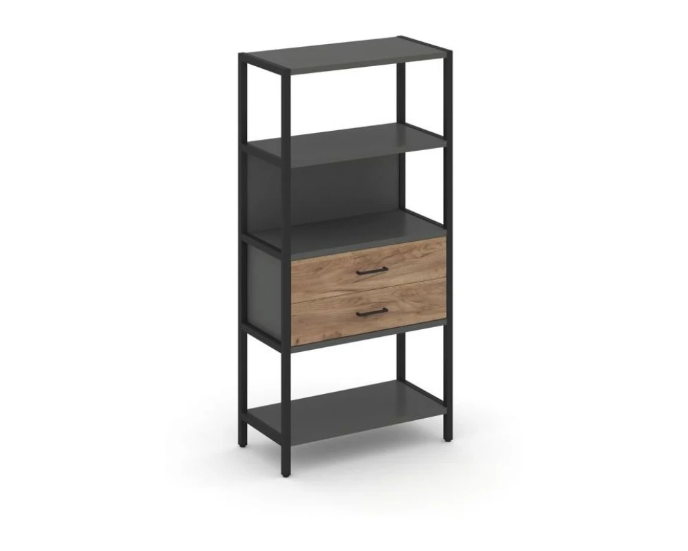 Односекционный стеллаж четырехярусный с ящиками 810х400х1613 Шелф Систем / Shelf System